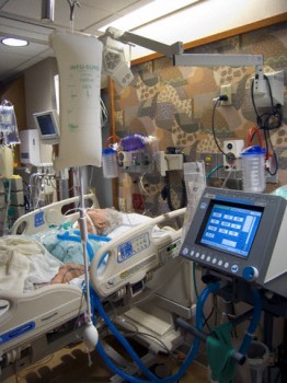 Elderly Woman in Intensive Care Unit